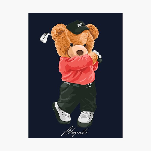 Cute Bear Glofing - Adograble Photographic Print for Sale by Adograble