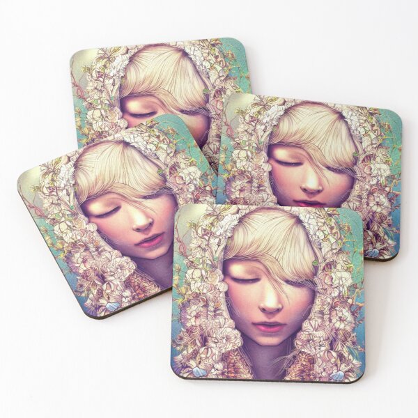 Item preview, Art Illustration Girl with Flowers ten designed and sold by I-Dream-Designs.