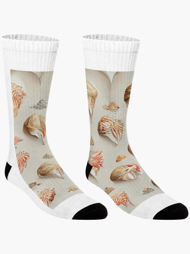 Thumbnail 3 of 5, Socks, Sea Shell Pattern designed and sold by ImageBeauty.