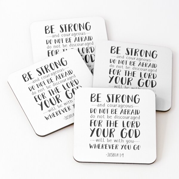 Item preview, Be Strong And Courageous, Joshua 1:9, Bible Verse, Inspirational Quote, Christian Gift designed and sold by aenaonartwork.