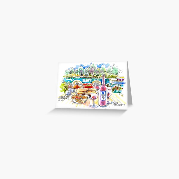 Cook&Sketch on the Canal du Midi Greeting Card