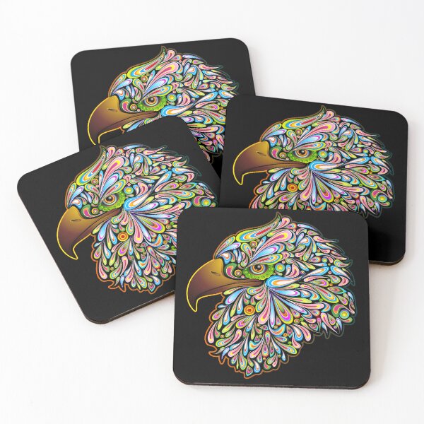 Item preview, Eagle Psychedelic Art Portrait designed and sold by BluedarkArt.