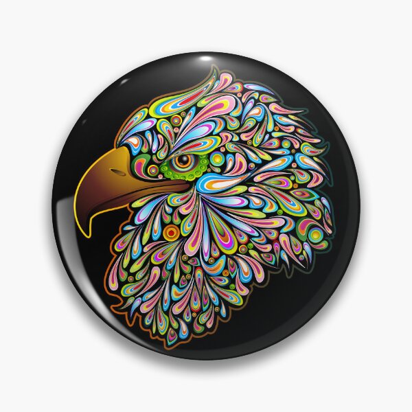 Item preview, Eagle Psychedelic Art Portrait designed and sold by BluedarkArt.
