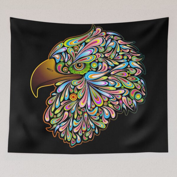 Item preview, Eagle Psychedelic Art Portrait designed and sold by BluedarkArt.