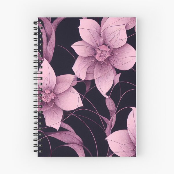 Item preview, Flores Moradas con Fondo Negro - Diseño Floral designed and sold by JediNeil.