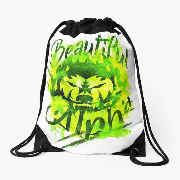 Beautiful Alpha Bad Boy/Girl Green Drawstring Bag