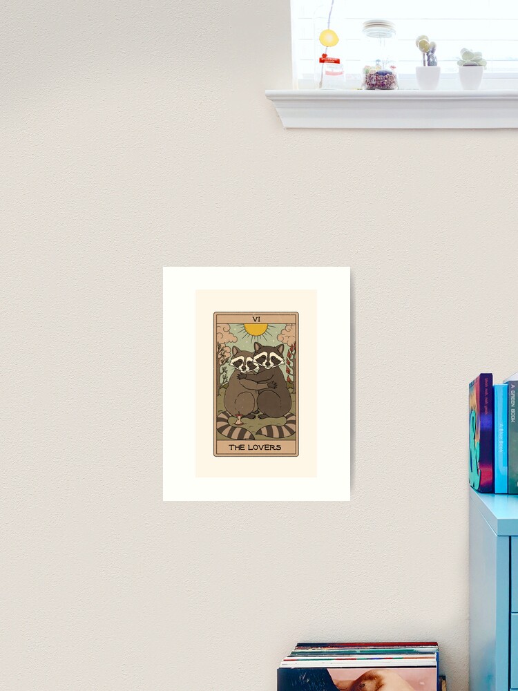 Thumbnail 1 of 3, Art Print, The Lovers - Raccoons Tarot designed and sold by thiagocorream.
