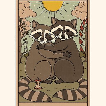 Artwork thumbnail, The Lovers - Raccoons Tarot by Thiago Corrêa