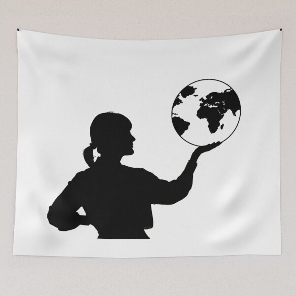 Item preview, woman carrying the globe designed and sold by EROUISE.