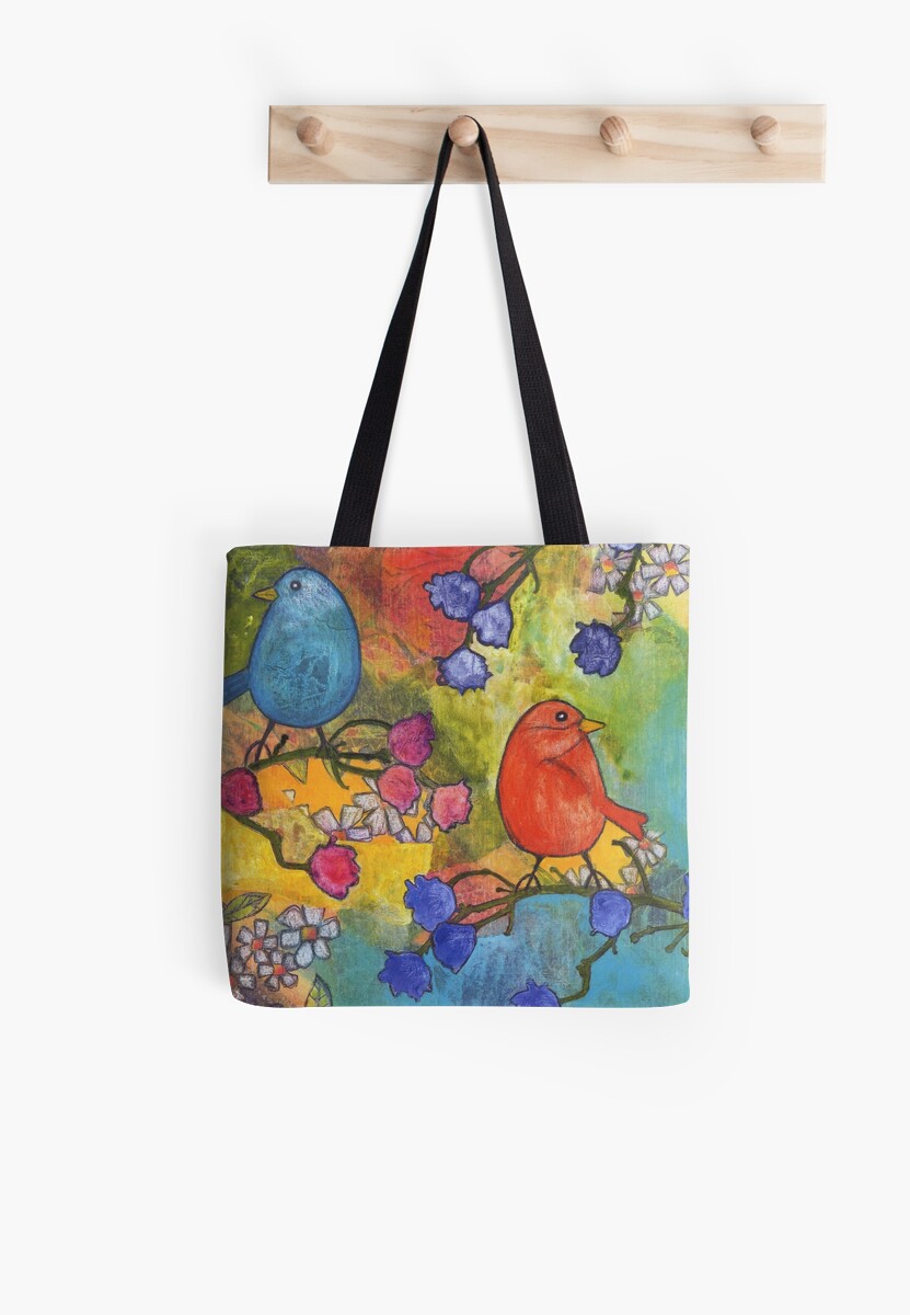 "2 Birds" Tote Bags by MagentaStyle Redbubble