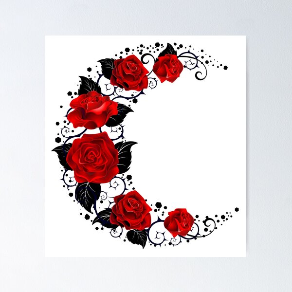 Item preview, The moon of red roses designed and sold by Blackmoon9.