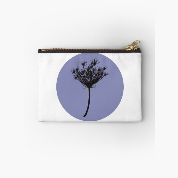 Item preview, Queen Annes Lace dried flower silhouette circle - black and purple designed and sold by Krista Robertson.