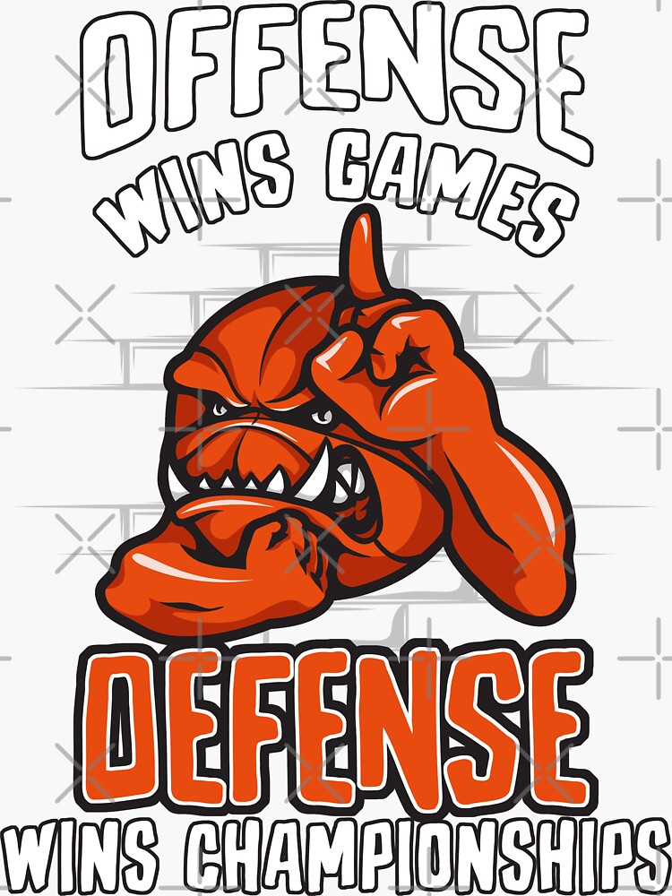 "Basketball Offense Wins Games Defense Wins Championships" Sticker For ...