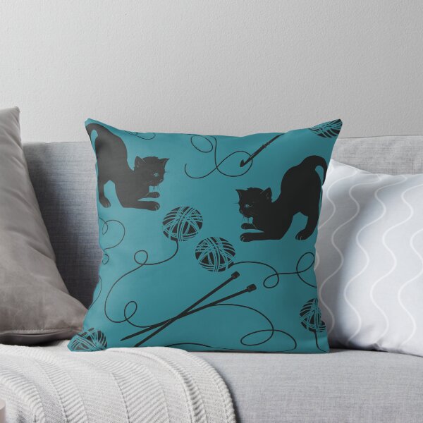 Item preview, Yarn Kitty - Blue & Charcoal designed and sold by GreenAcreStudio.