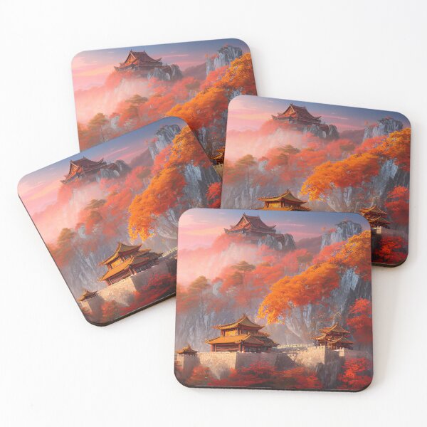 Item preview, Chinese temple in the mountains in late autumn designed and sold by YCChuang.