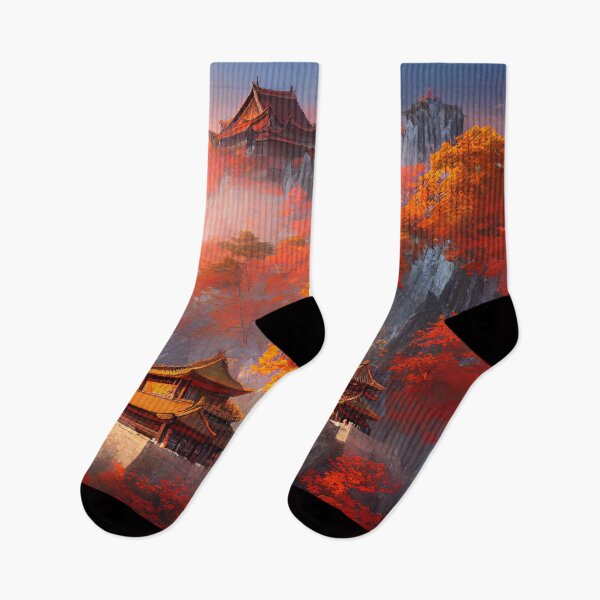 Item preview, Chinese temple in the mountains in late autumn designed and sold by YCChuang.