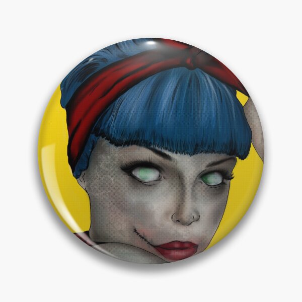 Item preview, zombie pin-up designed and sold by Leananart2021.
