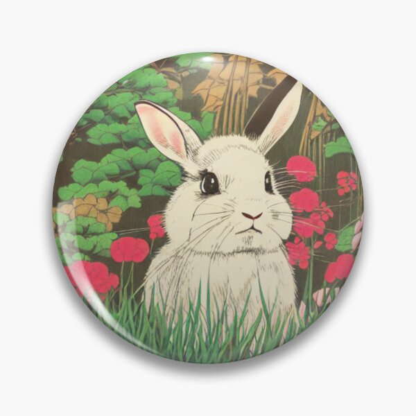 Item preview, Vintage Mini Lop Rabbit Baby Bunny in Floral Nature designed and sold by wigobun.