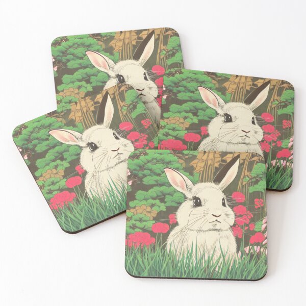 Item preview, Vintage Mini Lop Rabbit Baby Bunny in Floral Nature designed and sold by wigobun.