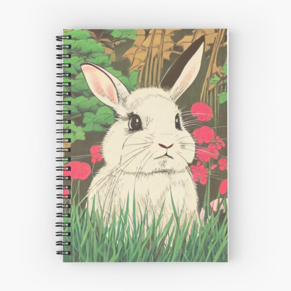 Item preview, Vintage Mini Lop Rabbit Baby Bunny in Floral Nature designed and sold by wigobun.