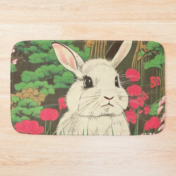 Item preview, Vintage Mini Lop Rabbit Baby Bunny in Floral Nature designed and sold by wigobun.