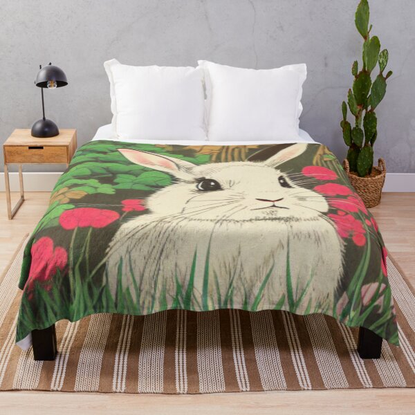 Item preview, Vintage Mini Lop Rabbit Baby Bunny in Floral Nature designed and sold by wigobun.