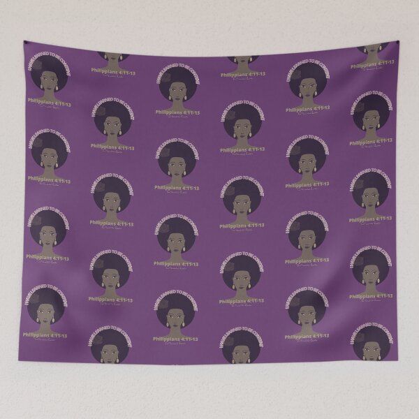 Item preview, I Have Learned to be Content KJV - Vintage Purple designed and sold by TheReporter1.