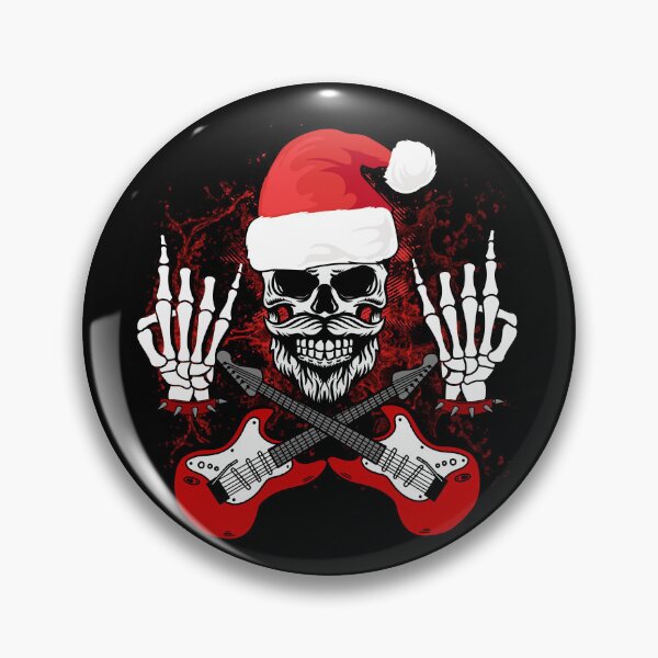 Item preview, Guitarra Santa Skull w Rock on Skeleton Hands - Cool Christmas designed and sold by PetNamedPeeve.