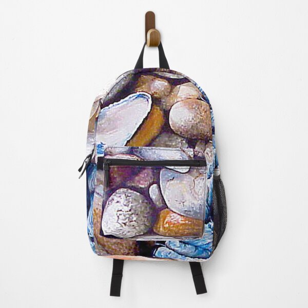 Item preview, Beach pebbles and old blue fishing rope. Original Acrylic by Jane Green. designed and sold by janesg.