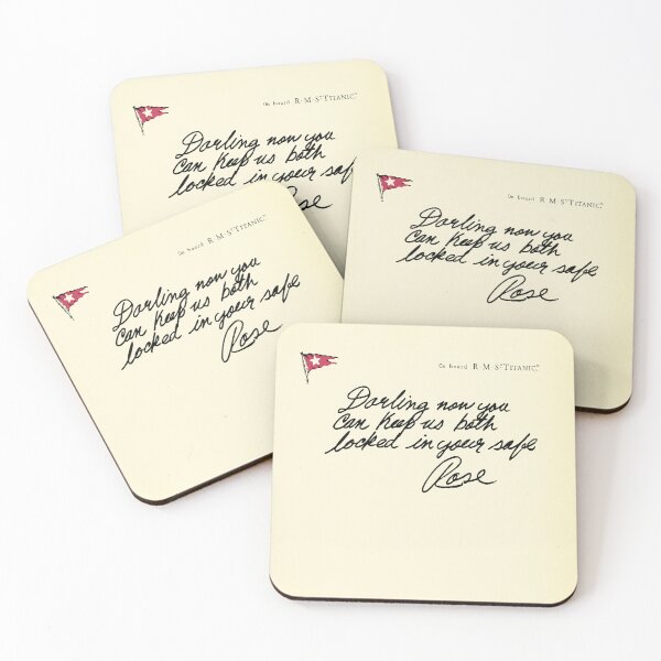 Aperçu de l'œuvre Note à Cal - Lettre de Rose - Titanic (1997) Version jaune créée et vendue par Never Let Go Vintage™.