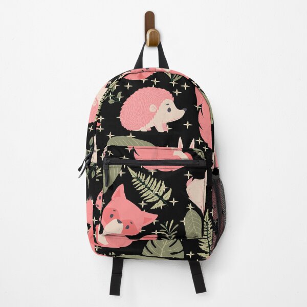 Item preview, Autmun Forest with Rabbits, Foxes, Hedgehogs (black - red) designed and sold by Dorina Larsdotter.