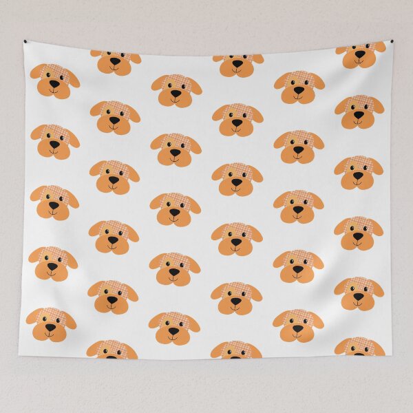 Item preview, Chip - an adorable orange gingham dog designed and sold by Shiny Happy World.