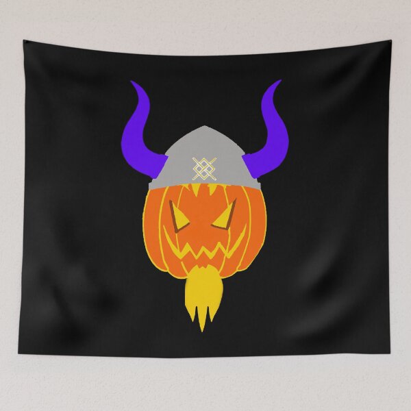 Item preview, Viking Pumpkin With Two Horned Warrior Helmet And Yellow Beard For Lover halloween cagwal designed and sold by MONOKARYON.