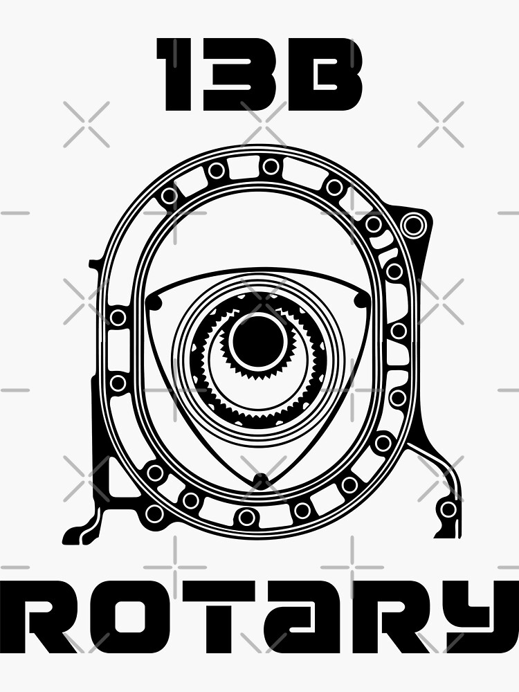 Mazda 13b Rotary Engine Sticker By Clintoss Redbubble