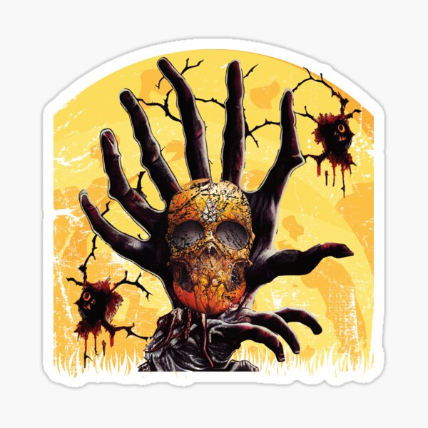 Item preview, MAGIC HALLOWEEN NIGHT ZOMBIE PUMPKIN - Dia De Los Muertos - Day of the Dead: killer zombie pumpkin monster the night he came home (Black) designed and sold by zicutza.