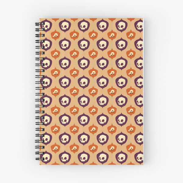 Item preview, Halloween 2022: skull and eyeball pattern purple orange designed and sold by art-by-murielle.