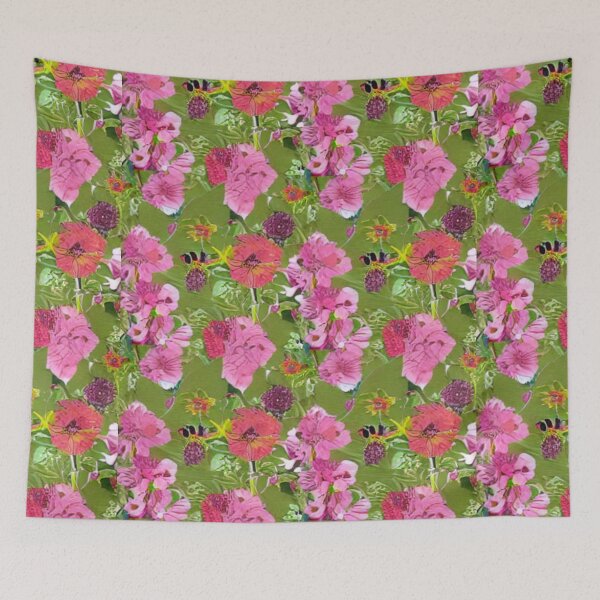 Item preview, Pink and orange flower patterns designed and sold by ArteEterno.