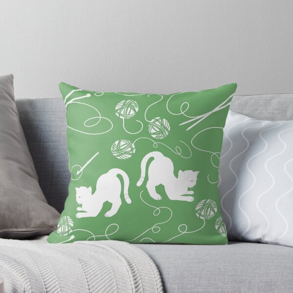 Item preview, Yarn Kitty - Green & White designed and sold by GreenAcreStudio.