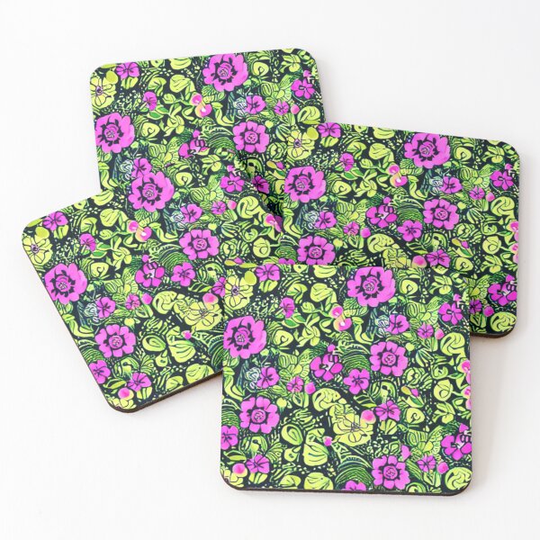 Item preview, Yellow and pink flower patterns designed and sold by ArteEterno.