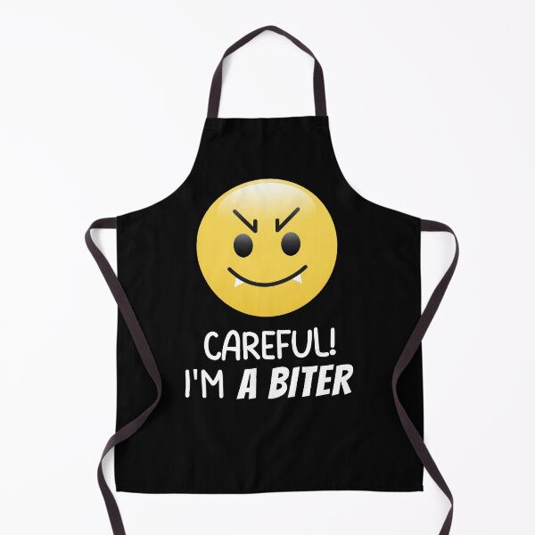 Item preview, Careful I'm a Biter Yellow Smirky Emoticon designed and sold by hiunlimit.
