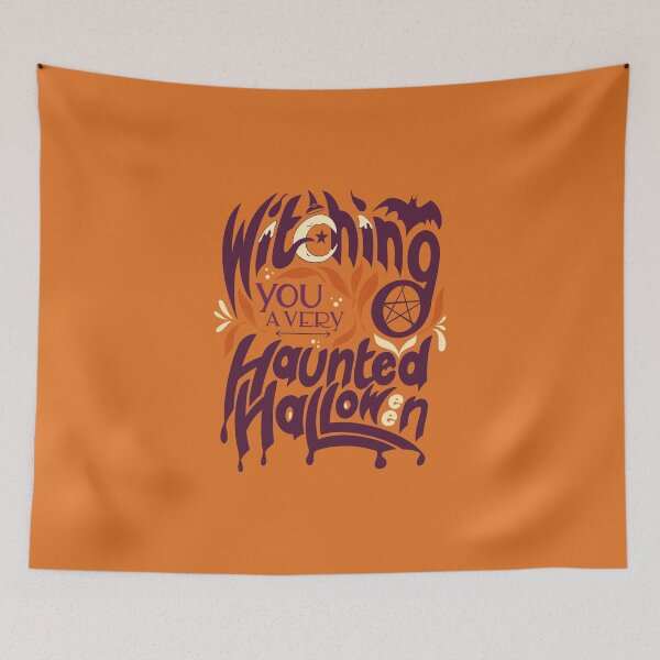 Item preview, Witching you a very Haunted Halloween | purple orange designed and sold by art-by-murielle.
