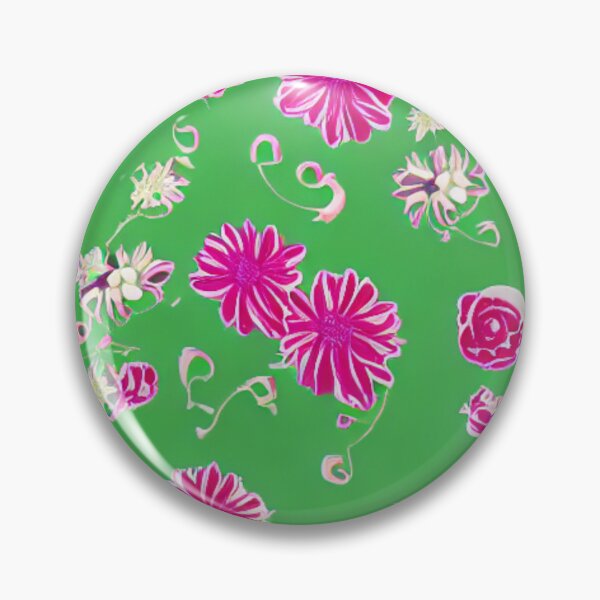 Item preview, Pink flower patterns and green background designed and sold by ArteEterno.