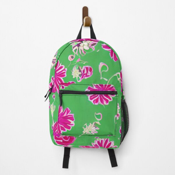 Item preview, Pink flower patterns and green background designed and sold by ArteEterno.