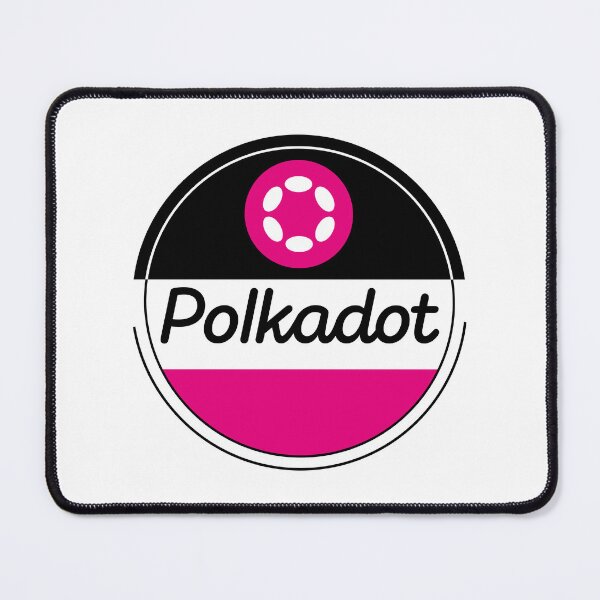 Item preview, Polkadot Dot Crypto Altcoin - Geometric Abstract Design with Black and Pink Half Circles designed and sold by CryptoMoods.