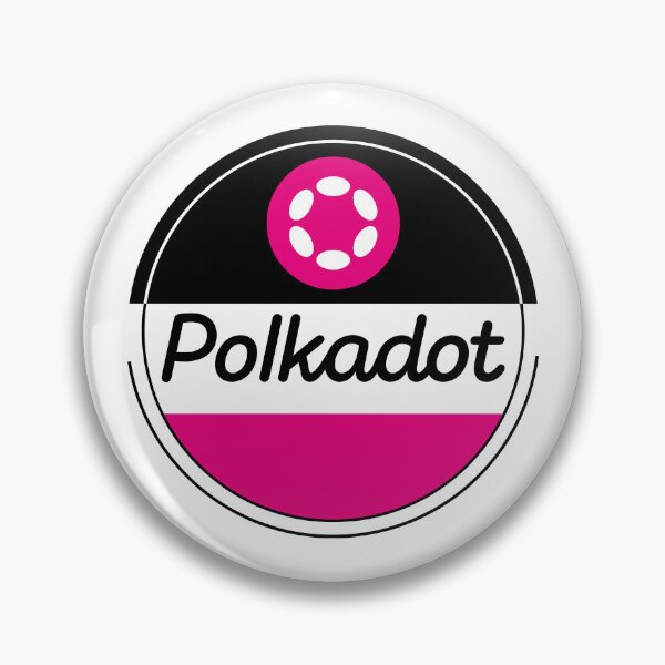 Item preview, Polkadot Dot Crypto Altcoin - Geometric Abstract Design with Black and Pink Half Circles designed and sold by CryptoMoods.