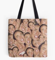 Nicolas Cage Face Collage Design Tote Bag