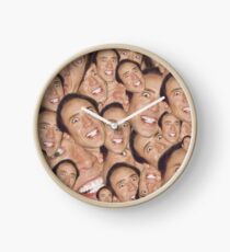 Nicolas Cage Face Collage Design Clock
