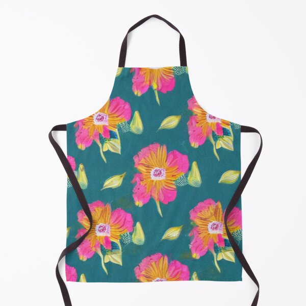 Item preview, Orange flower patterns with pink petals and green background designed and sold by ArteEterno.