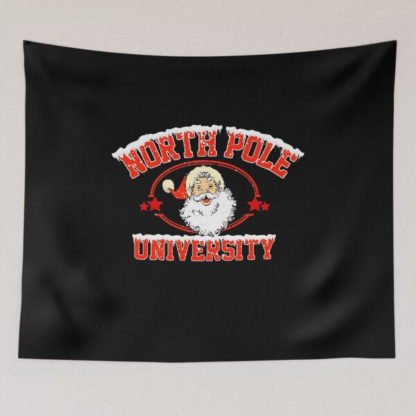 Item preview, North Pole university retro vintage Santa merry Christmas  designed and sold by DesignsbyMona.
