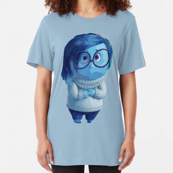 Blue emotion character illustration Slim Fit T-Shirt